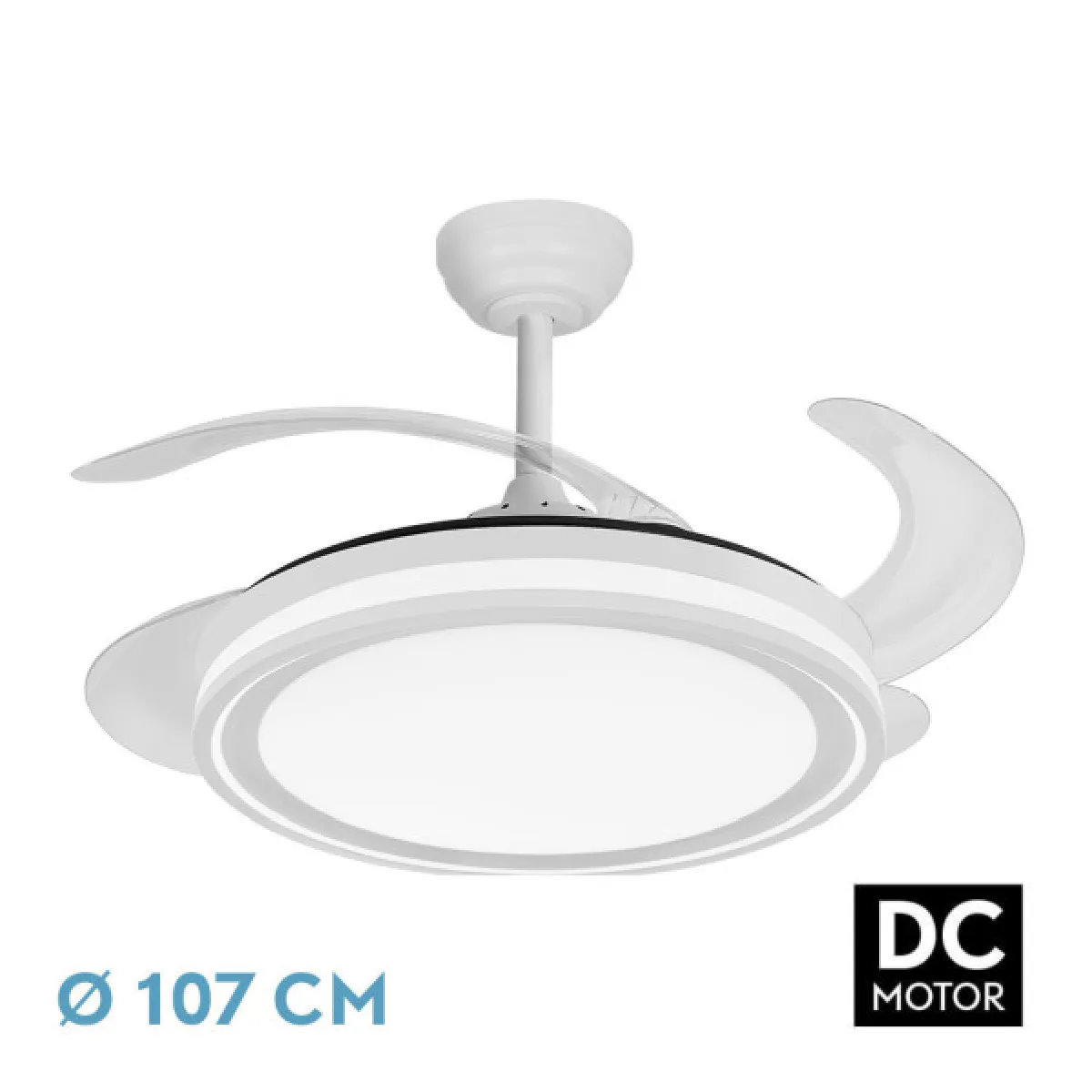 Ventilateur de plafond Bandido blanc 107 cm 6 vitesses